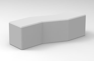 Elegancki kształt siedziska Fala dopełnia wykończenie w technologii betonu gładkiego.