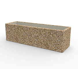 Prostokątna donica Regina wykonana w technologii betonu płukanego.