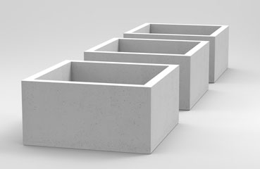 Duża donica kwadratowa wykonana w technologii betonu architektonicznego