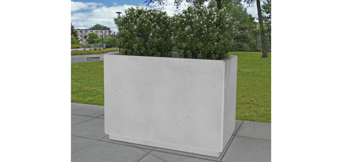 Nowoczesna donica z betonu architektonicznego w ofercie producenta małej architektury betonowej - firmy STYL-BET