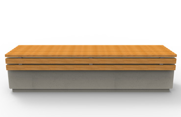 Ławka z serii RELAX deco w wariancie 4.0 - z siedziskiem drewnianym, lamierowanym w ułożeniu wzdłużnym