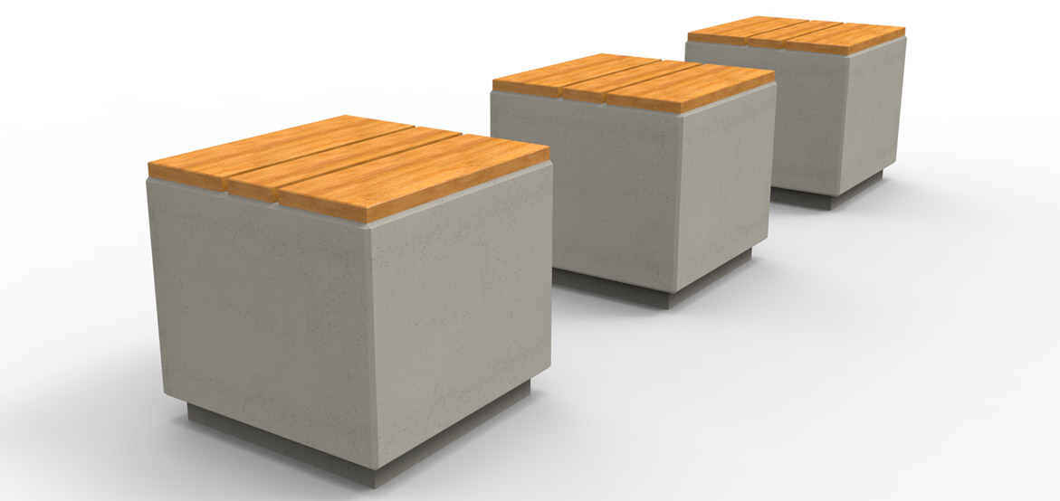 Stylowa ławeczka z betonou architektonicznego w nowoczesnym stylu