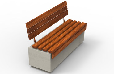 Nowoczesna ławka z betonu architektonicznego, od producenta małej architektury miejskiej - firmy STYL-BET