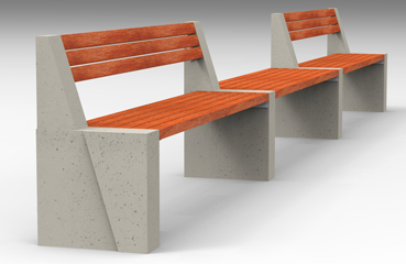 Betonowe ławki parkowe dostępne w ofercie firmy STYL-BET, należące do rodziny produktów WISA deco.