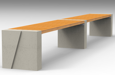 Nowoczesna ławka wykonana w technologii betonu architektonicznego.