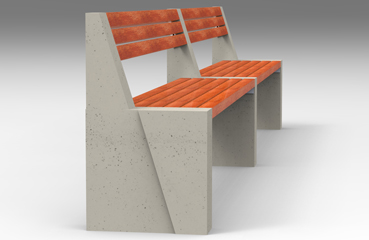 Ławka parkowa wykonana w technologii betonu architektonicznego dostępna w bogatej ofercie kolorystycznej