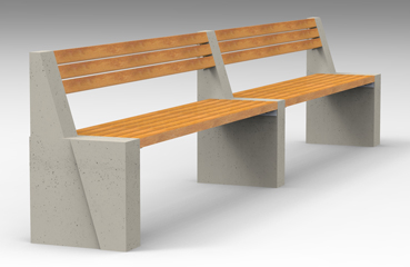 Nowoczesna ławka miejska wykonana z betonu architektonicznego.
