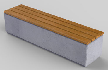 Ławka z betonu architektonicznego Relax 3 bez oparcia od producenta małej architektury parkowej. 