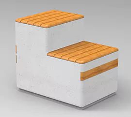 Podstawowa wersja siedziska Largo deco wykonana w technologii betonu architektonicznego, w ofercie firmy STYL-BET. 