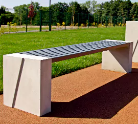 Nowoczesna ławka parkowa bez oparcia oraz inne produkty w ofercie producenta małej architektury miejskiej