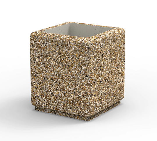 Donica wykonana w technologii betonu płukanego, producent małej  architektury betonowej